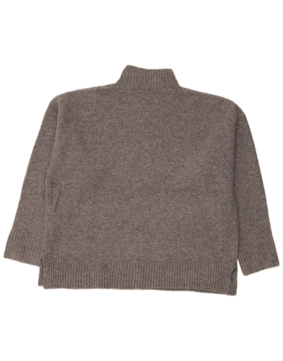Zara Womens Oversized Turtle Neck Jumper Sweater UK 10 Small Grey Acrylic