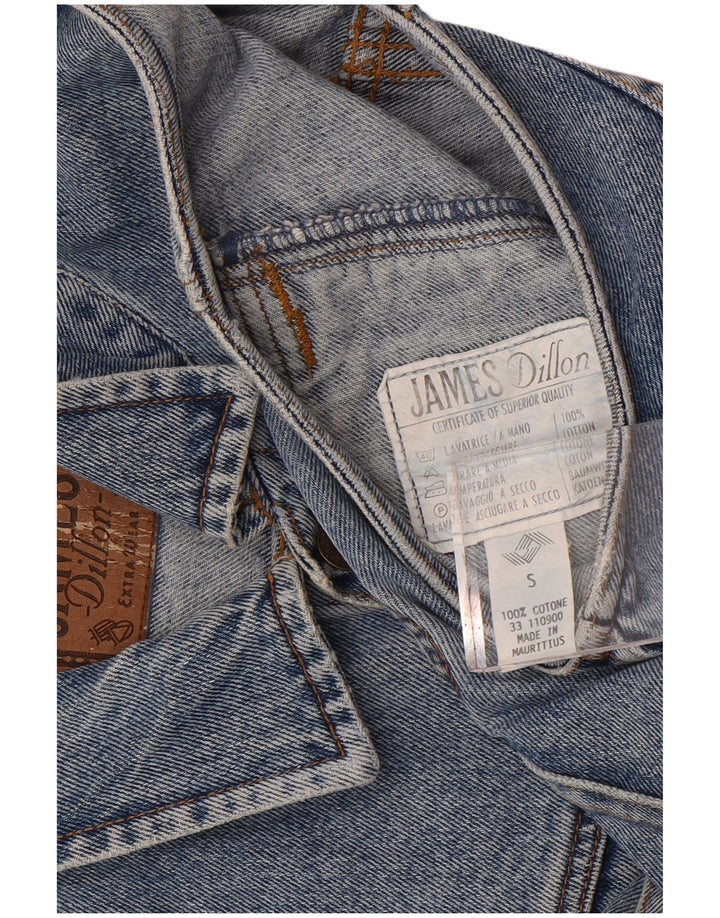 James Dillon Mens Denim Gilet UK 36 Small Blue Cotton