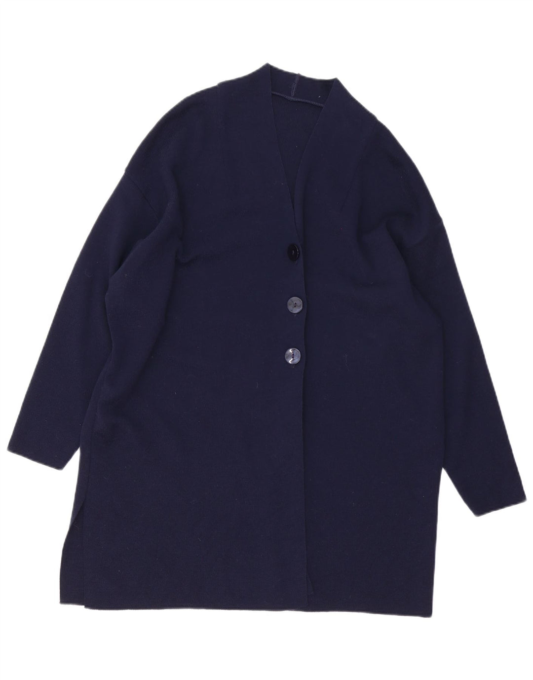 Marks & Spencer Womens Longline Cardigan Sweater UK 12 Medium Navy Blue