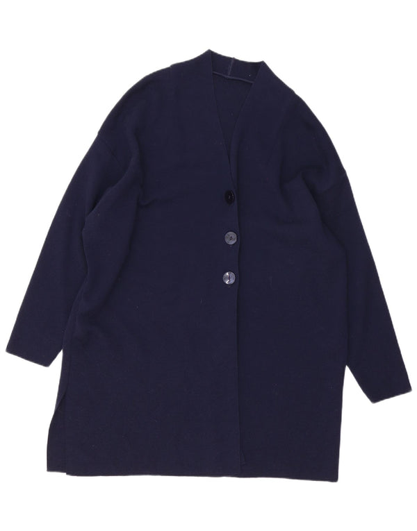 Maglione cardigan lungo da donna Marks & Spencer UK 12 medio blu navy