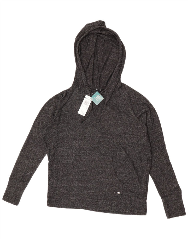 Roxy Womens Oversized Hoodie Jumper UK 14 Medium Navy Blue Flecked Cotton