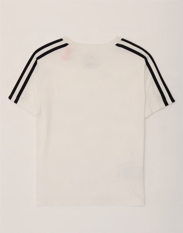 Adidas Boys T-Shirt Top 7-8 år Hvid Bomuld