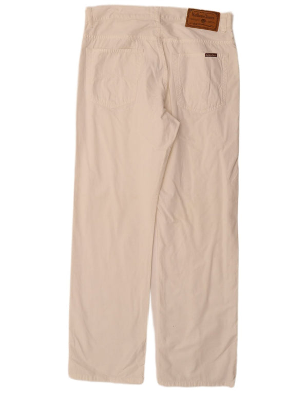 Pantaloni casual dritti da uomo Marlboro Classics W36 L34 cotone bianco