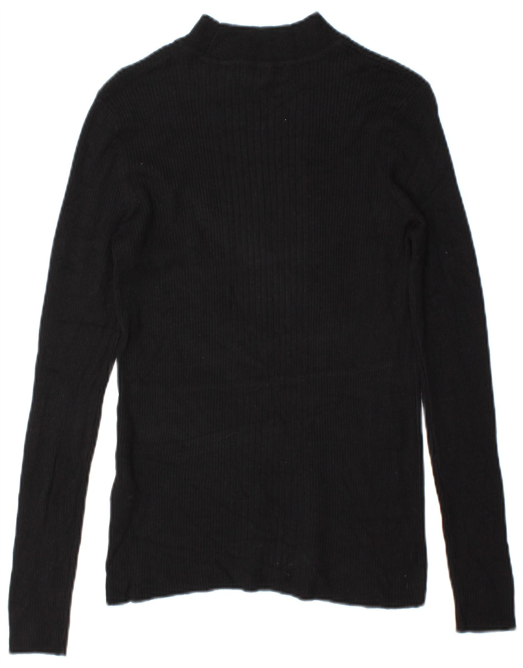 Marks & Spencer Womens Top Long Sleeve UK 14 Medium Black Viscose