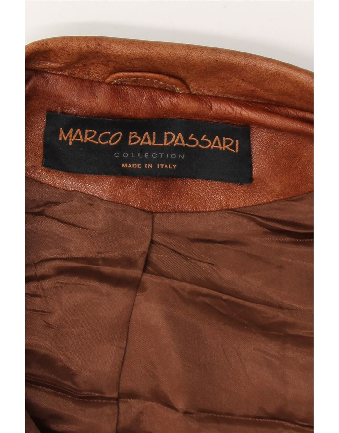 MARCO BALDASSARI Mens Leather Jacket UK 42 XL Brown