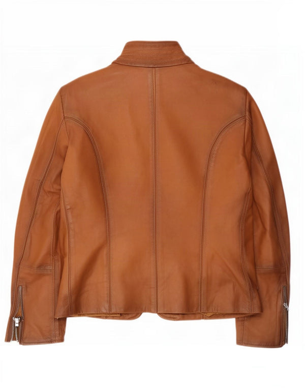 Vintage Womens Leather Jacket IT 48 XL Brown