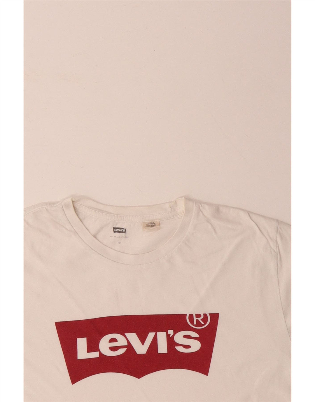 LEVI'S Herren-T-Shirt mit Grafik, mittelgroß, cremefarbene Baumwolle