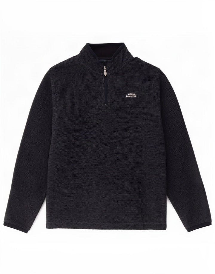 Weird Fish Mens Zip Neck Sweatshirt Jumper XL Navy Blue Polyester