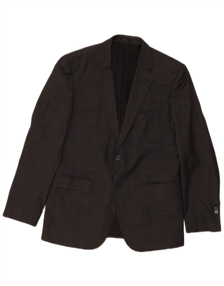 Jaqueta blazer masculina Massimo Dutti com 2 botões UE 52 grande lã cinza
