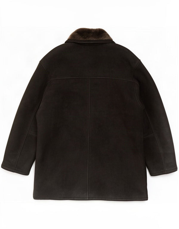 M. Flues Mens Shearling Jacket IT 56 3XL Black Leather