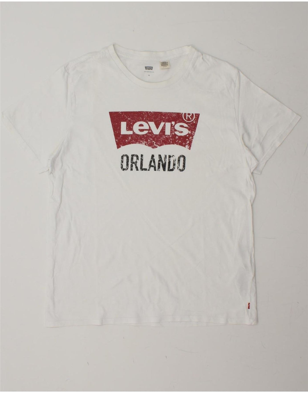 LEVI'S Mens Graphic T-Shirt Top XL White Cotton Vintage Levi's and Second-Hand Levi's from Messina Hembry 