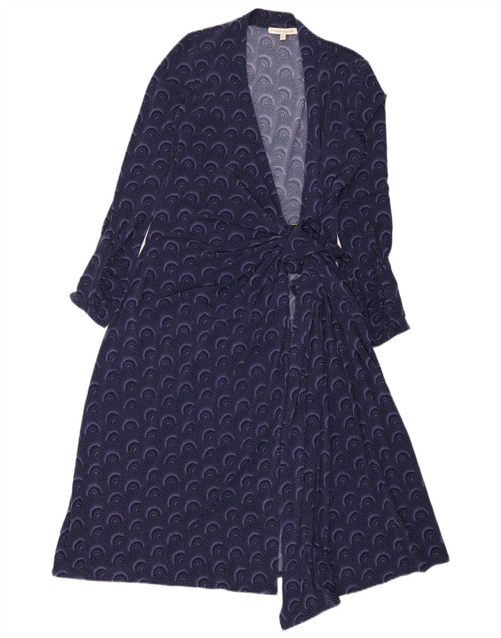Laura Ashley Womens Abstract Pattern Wrap Dress UK 12 Medium Purple
