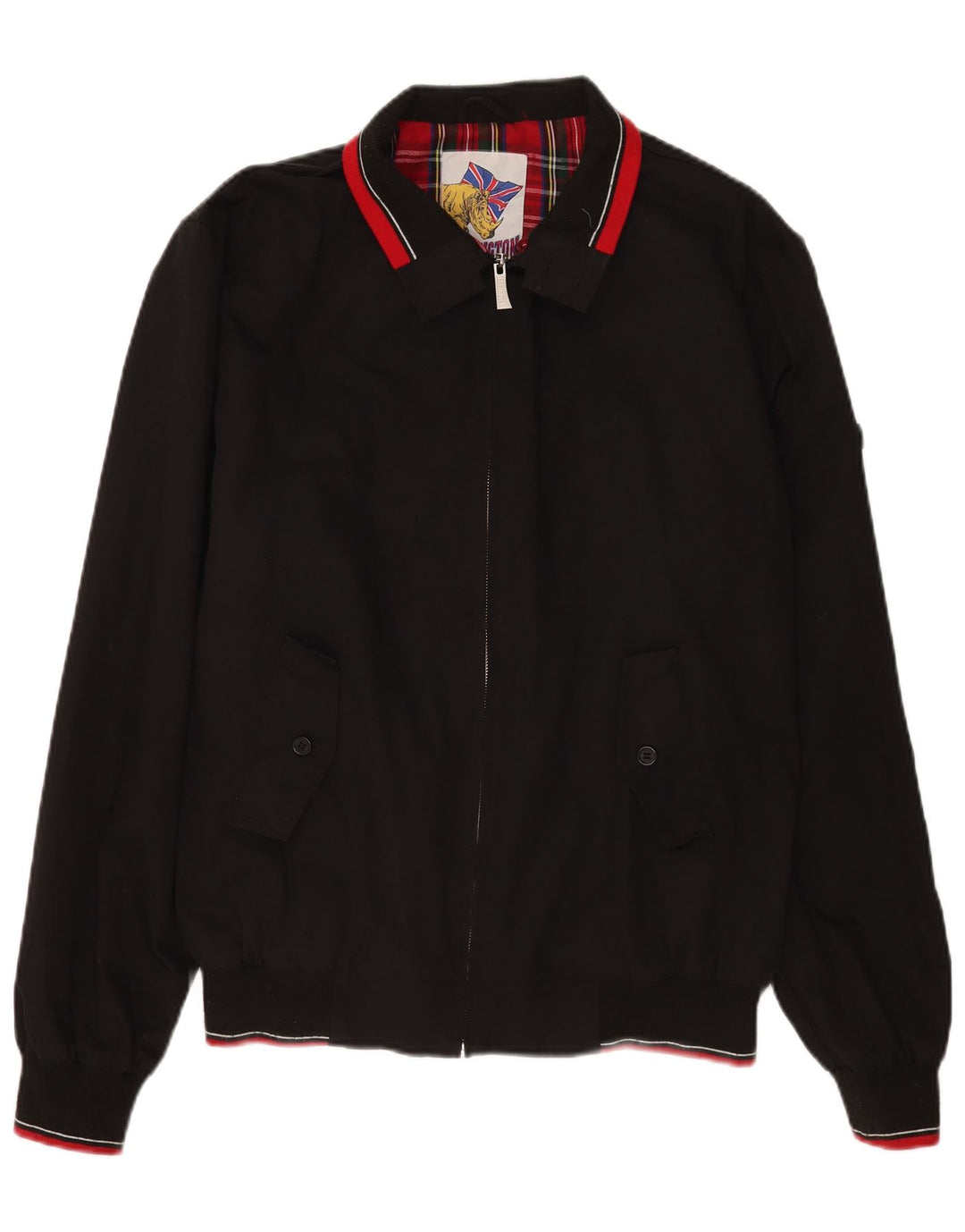 Vintage Mens Bomber Jacket UK 44 2XL Black Polyester Retro
