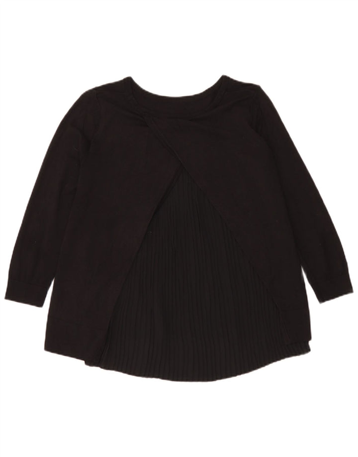 Hobbs Womens Oversized Top 3/4 Sleeve UK 6 XS Black Modal