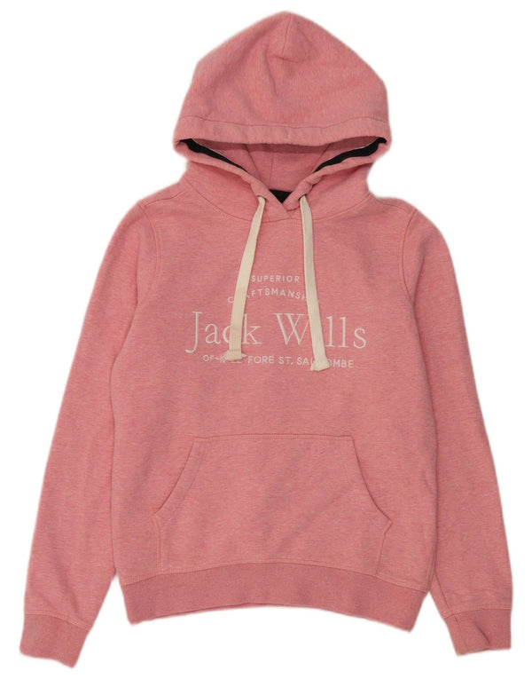 Jack Wills Grafisk hættetrøje til kvinder UK 8 Small Pink Flecked Bomuld
