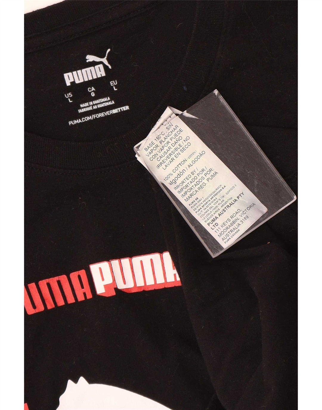 T-shirt grafica da uomo Puma Top grande in cotone nero