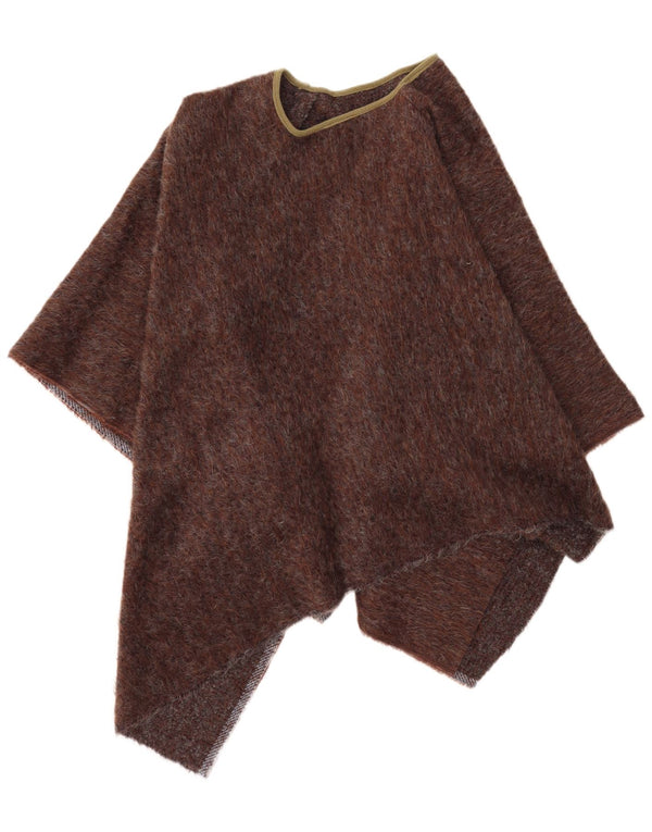 Vintage Γυναικείο Asymmetric Poncho Jumper One Size καφέ
