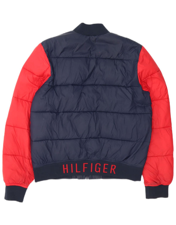 Tommy Hilfiger Mens Padded Jacket UK 36 Small Navy Blue Colourblock