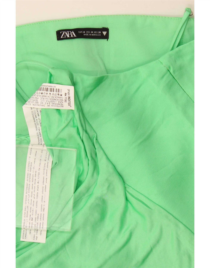 Zara Womens Crop Cami Top UK 12 Medium Green Viscose
