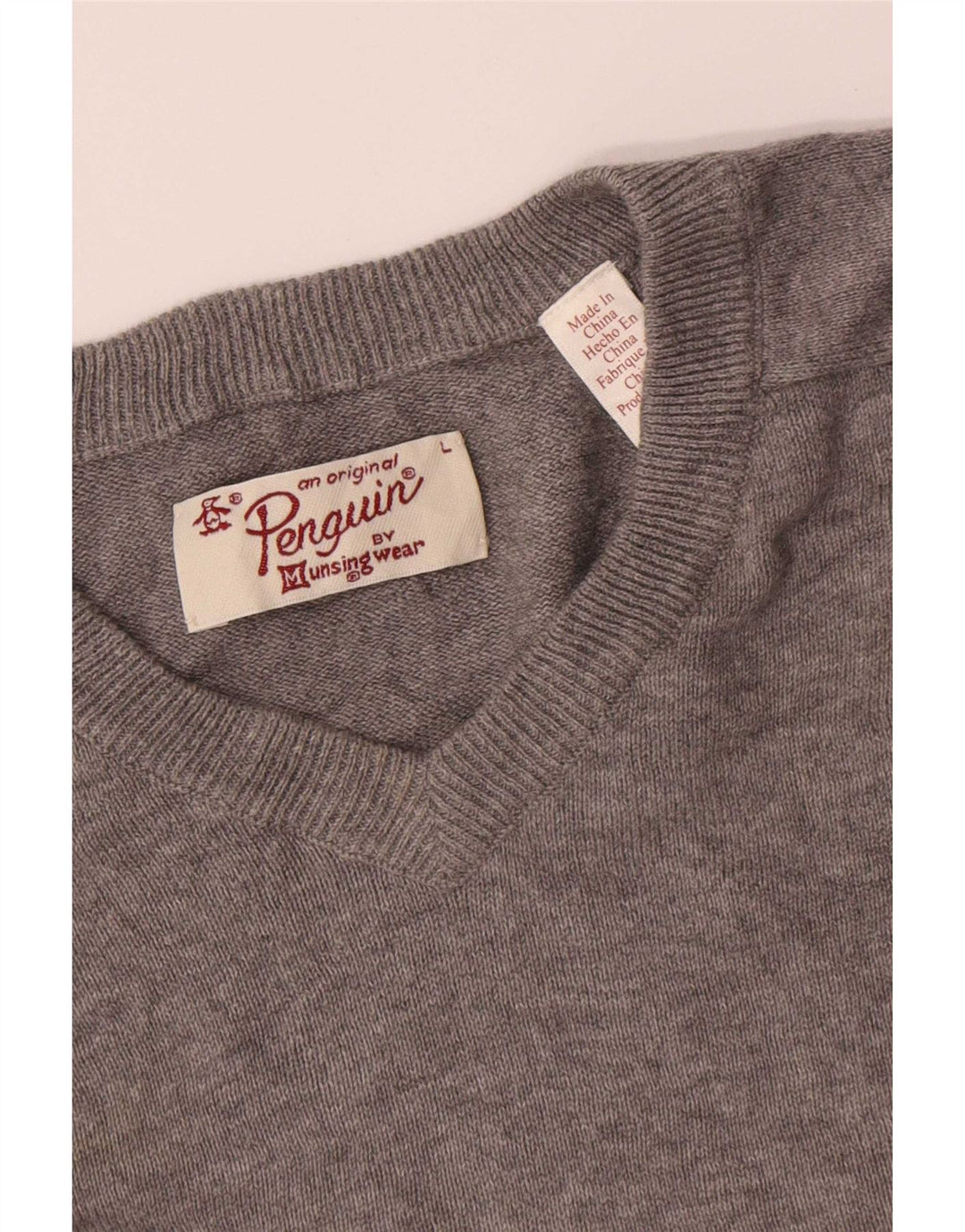 Ανδρικό πουλόβερ Penguin V-Neck Jumper Large Grey