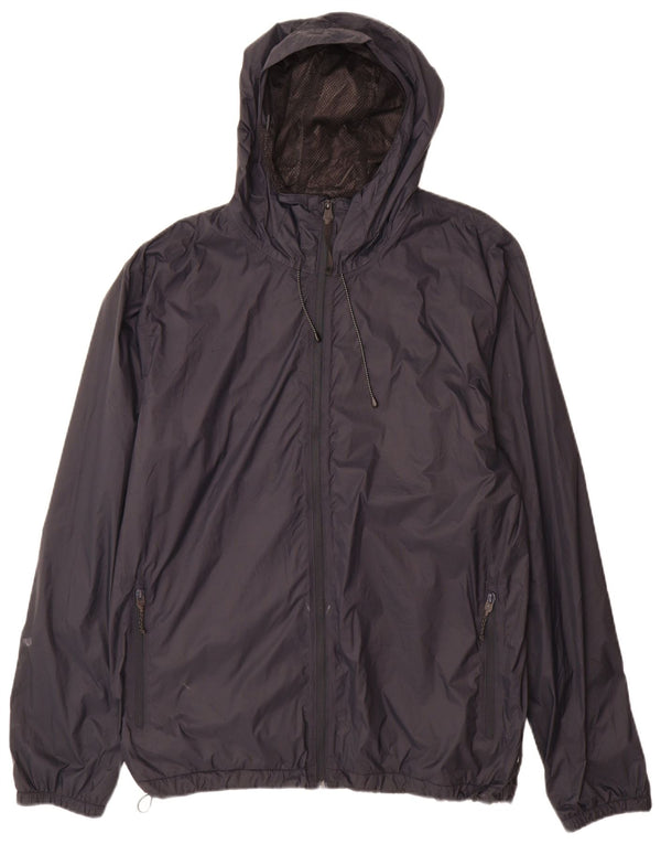 Giacca antipioggia con cappuccio da uomo Quiksilver UK 42 XL Navy Blue Nylon