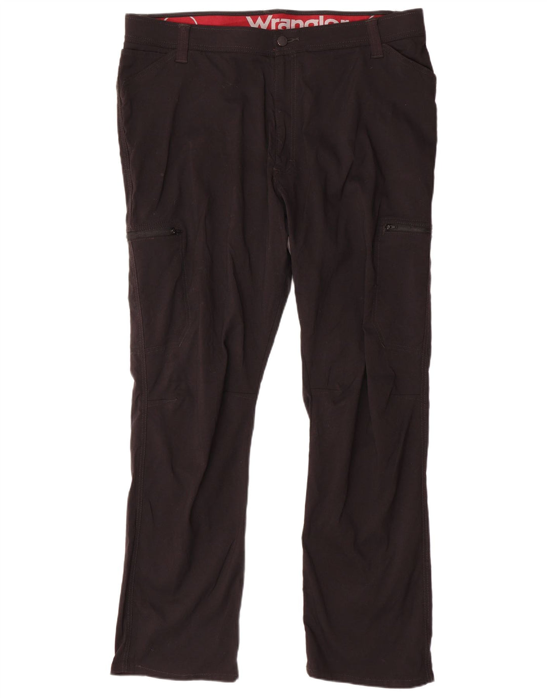 WRANGLER Womens Straight Cargo Trousers W42 L30 Black Nylon