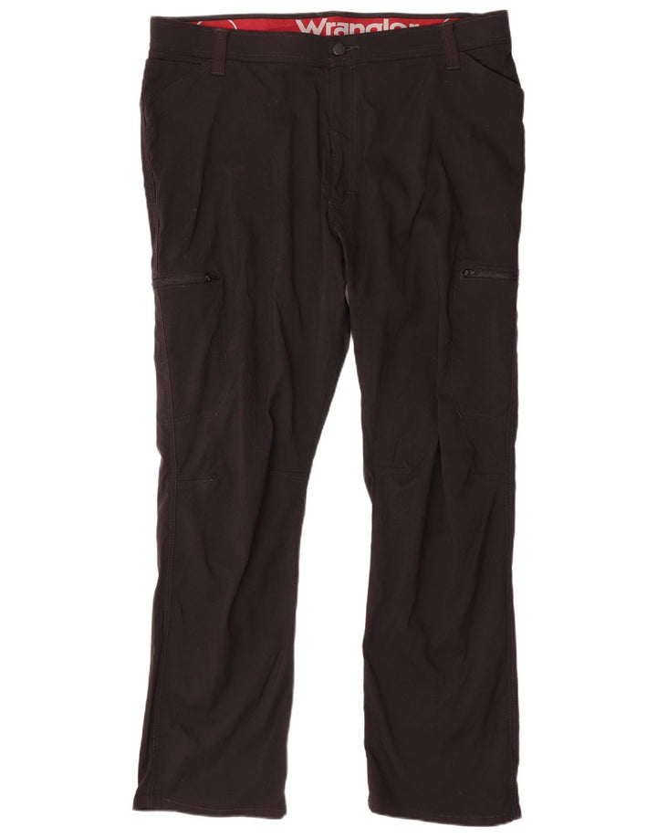 WRANGLER Womens Straight Cargo Trousers W42 L30 Black Nylon