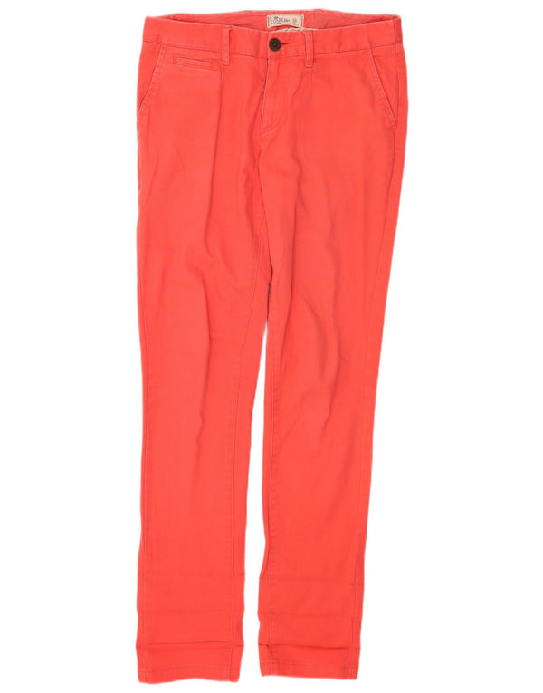 Fat Face Womens Slim Chino Trousers UK 10 Small W32 L31 Red Cotton