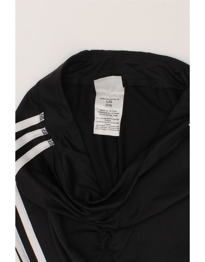 ADIDAS Girls Leggings 13-14 Years Large  Black Polyester Vintage Adidas and Second-Hand Adidas from Messina Hembry 