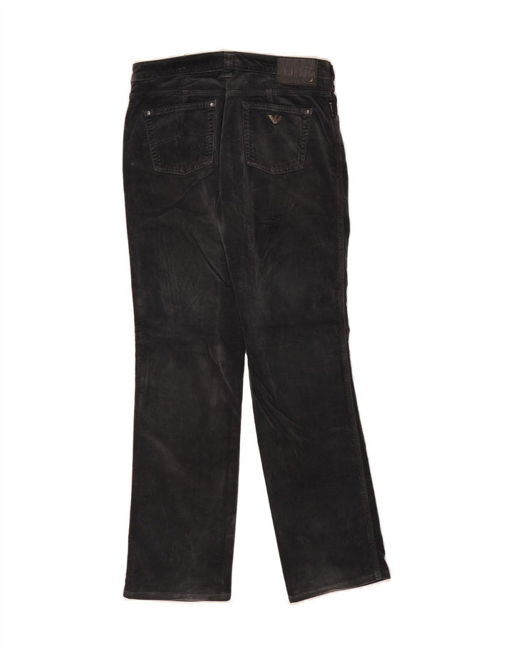 ARMANI Womens Straight Casual Trousers W30 L30 Grey Cotton Vintage Armani and Second-Hand Armani from Messina Hembry 