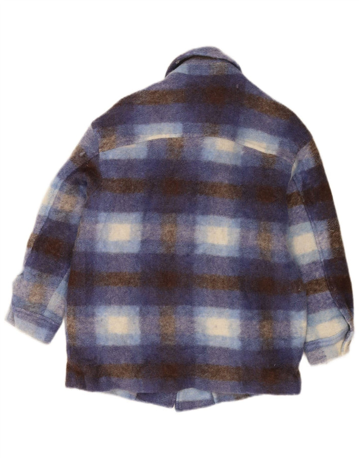 Zara Γυναικείο Shacket Oversized UK 6 XS Μπλε καρό μαλλί
