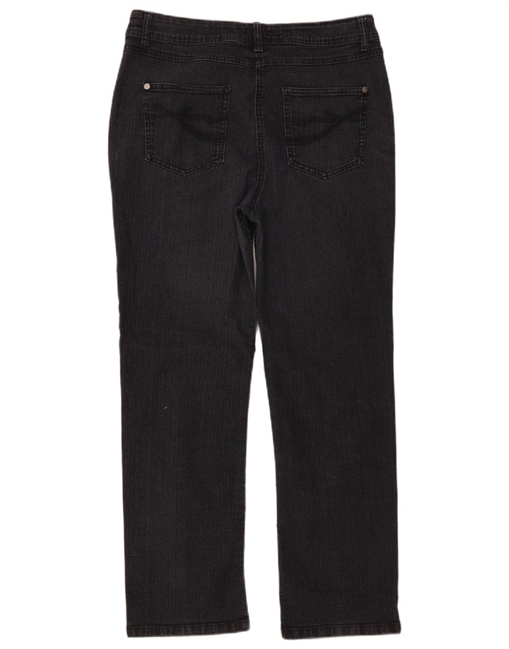M&Co Womens Straight Jeans UK 14 Large W34 L27 Black