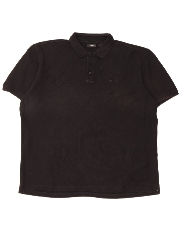 Fila Mens Short Sleeve Regular Fit Polo Shirt XL Black