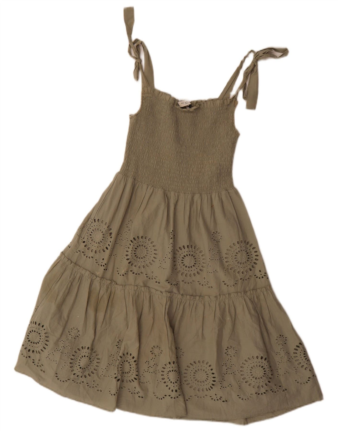 Zara Womens Sundress UK 8 Small Khaki Polyester