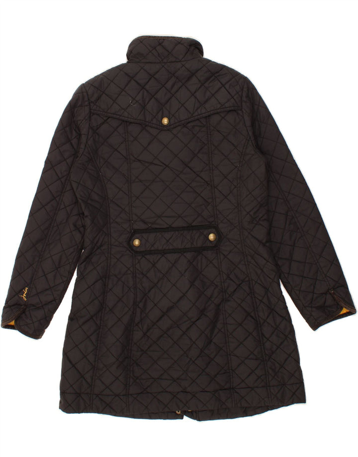 JOULES Womens Quilted Coat UK 12 Medium  Black Polyamide