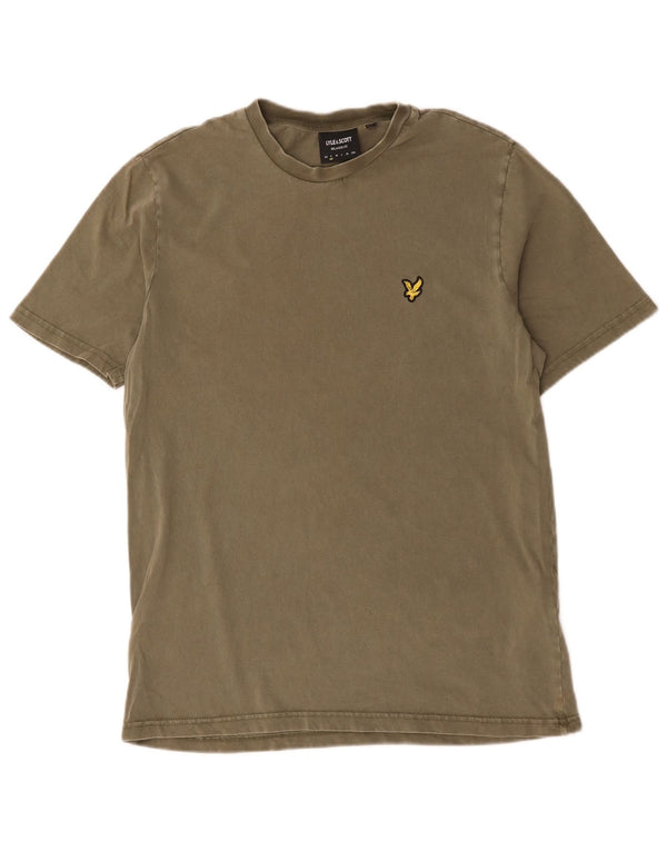 Lyle & Scott T-shirt da uomo dalla vestibilità comoda, piccola, in cotone kaki