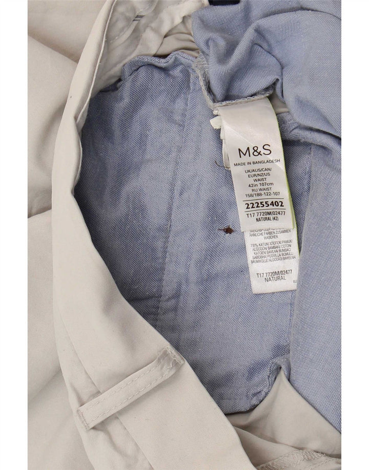 Marks & Spencer Mens Chino Shorts W42 2XL Beige Cotton