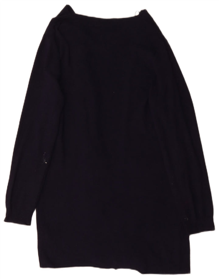 Marks & Spencer Womens Longline Cardigan Sweater UK 14 Medium Navy Blue