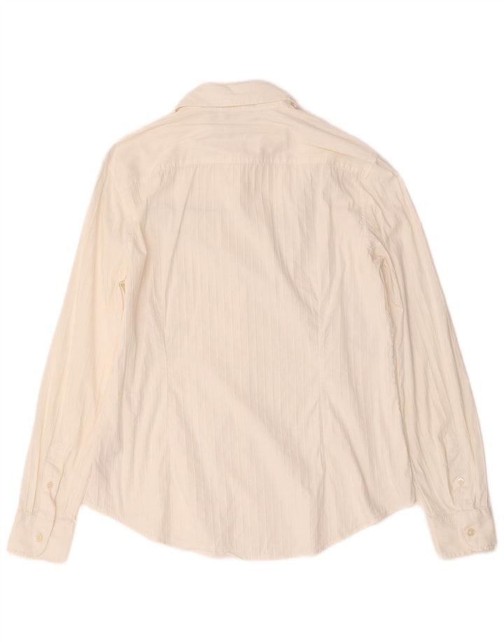 Massimo Dutti Womens Shirt EU 42 Large White Striped Cotton