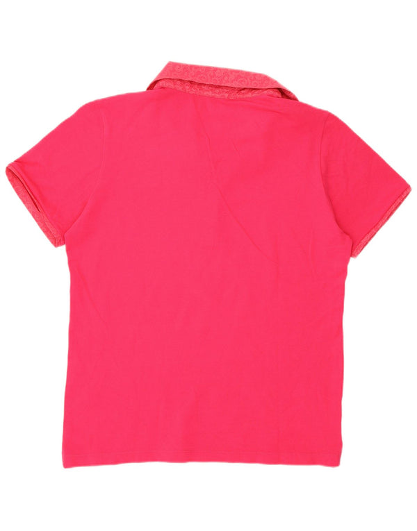Champion Dame Polo Shirt UK 16 Large Pink Paisley