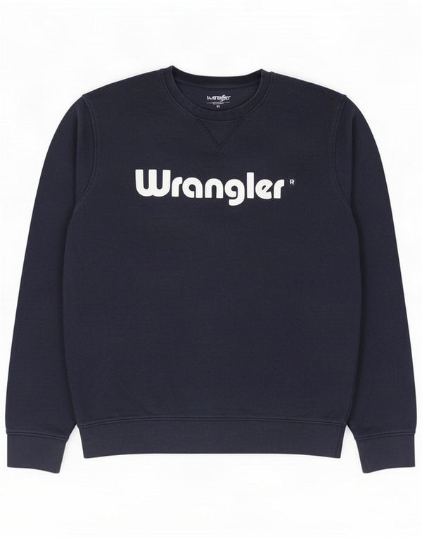 Wrangler moletom gráfico masculino jumper médio algodão azul marinho