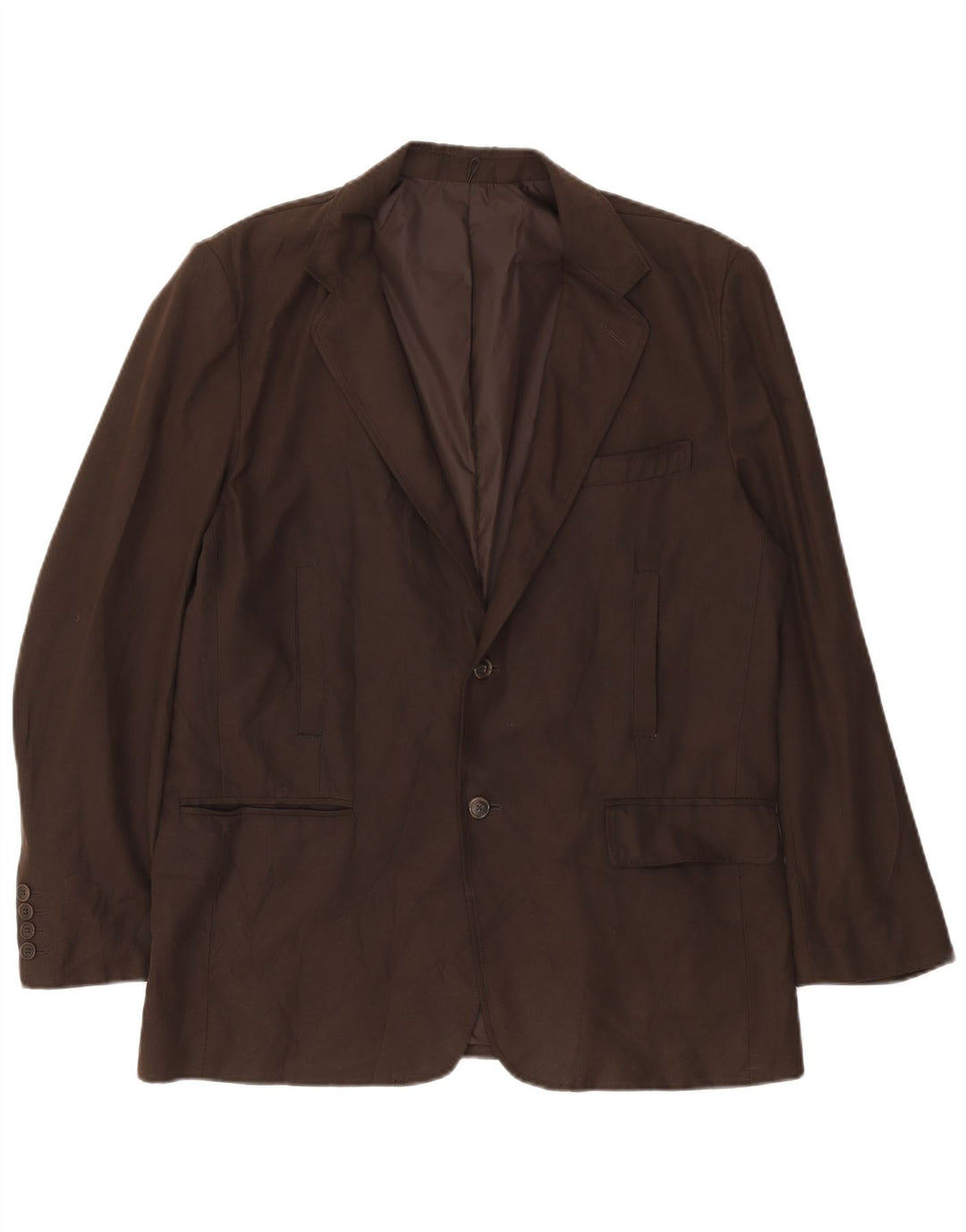 Zara Mens 2 Button Blazer Jacket EU 54 XL Brown
