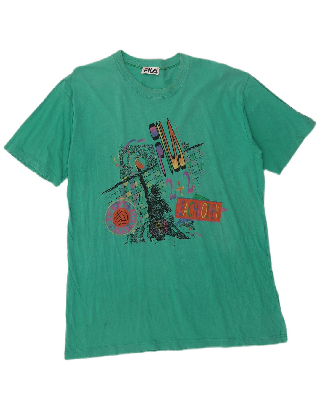 Fila Mens Graphic T-Shirt Top XL Green
