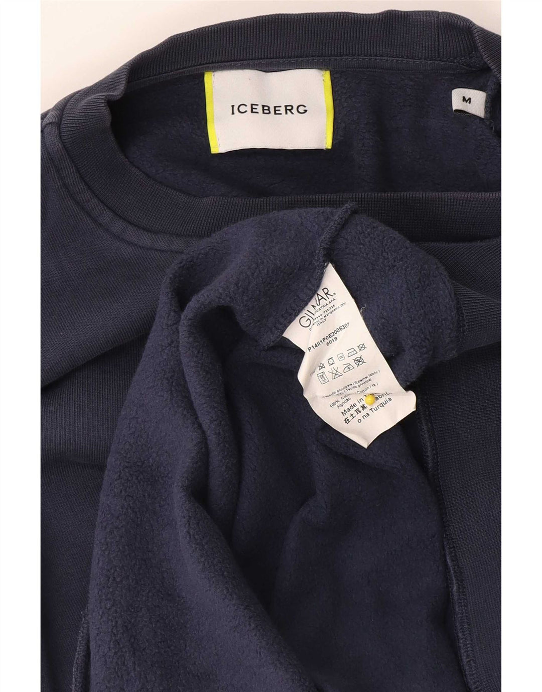 Iceberg Mens Graphic Sweatshirt Jumper Medium Navy Blue Cotton