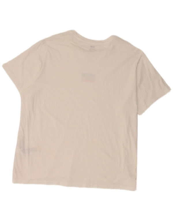 Levi's Dame T-Shirt Top UK 20 2XL Hvid Bomuld