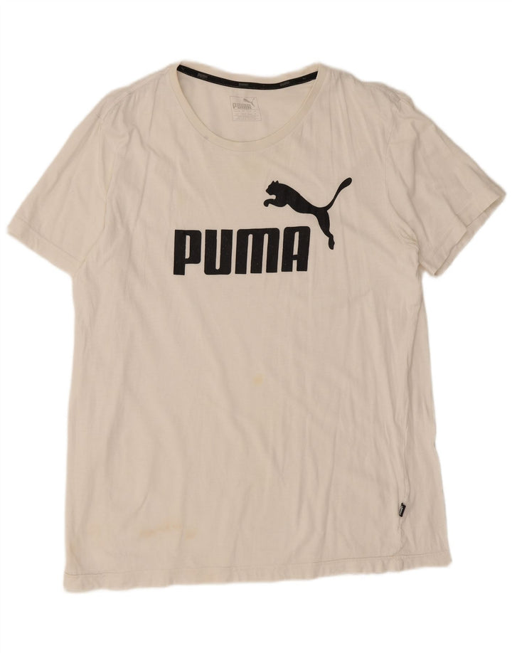 T-shirt grafica da uomo Puma Top bianca media