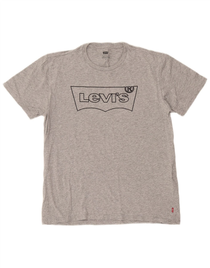 Levi's Herre grafisk T-shirt top mellemgrå bomuld