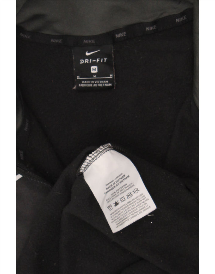 NIKE Mens Zip Neck Pullover Tracksuit Top Medium Grey Polyester