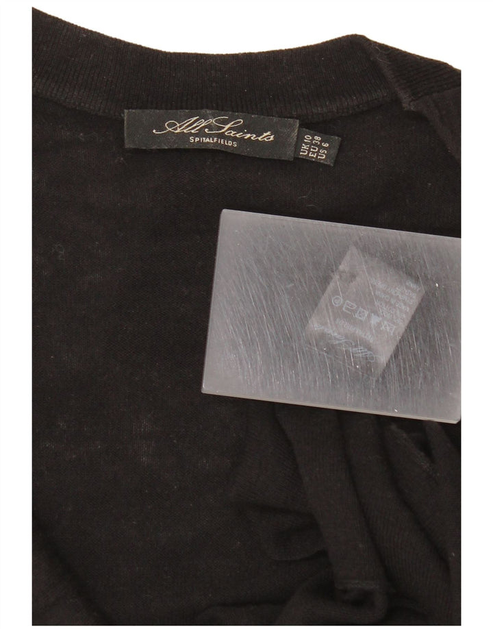 All Saints Womens Jumper Dress UK 10 Small Black Wool