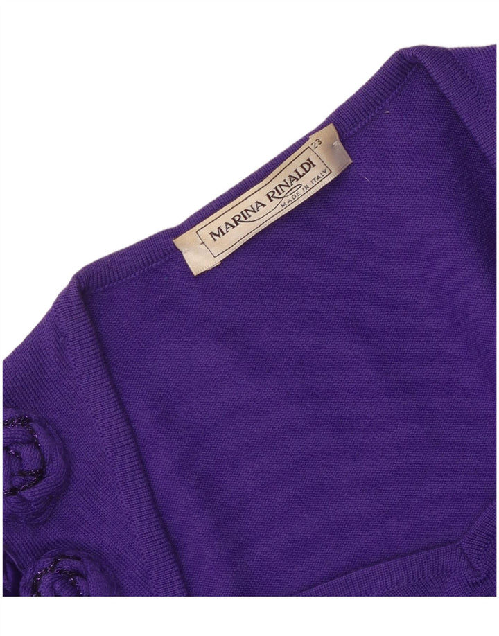 Marina Rinaldi Womens Square Neck Jumper Sweater Size 23 Medium Purple